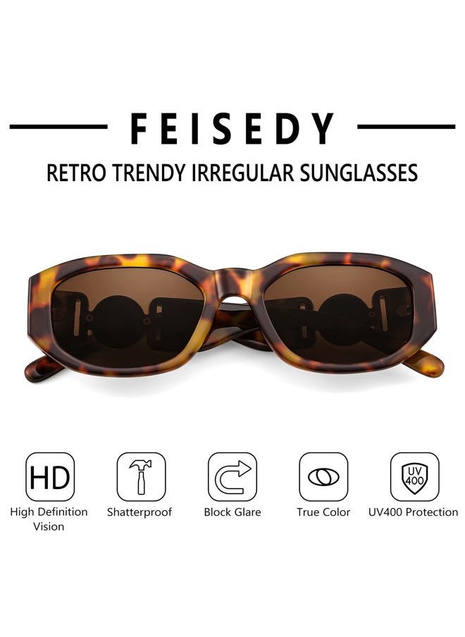 FEISEDY - Retro Trendy Rectangle Sunglasses Women Men Vintage 90s Small Narrow Square Sunglasses B2322 - Image 1
