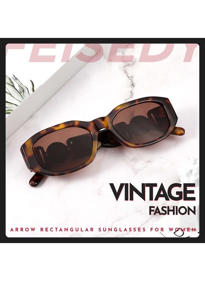 FEISEDY - Retro Trendy Rectangle Sunglasses Women Men Vintage 90s Small Narrow Square Sunglasses B2322 - Image 1