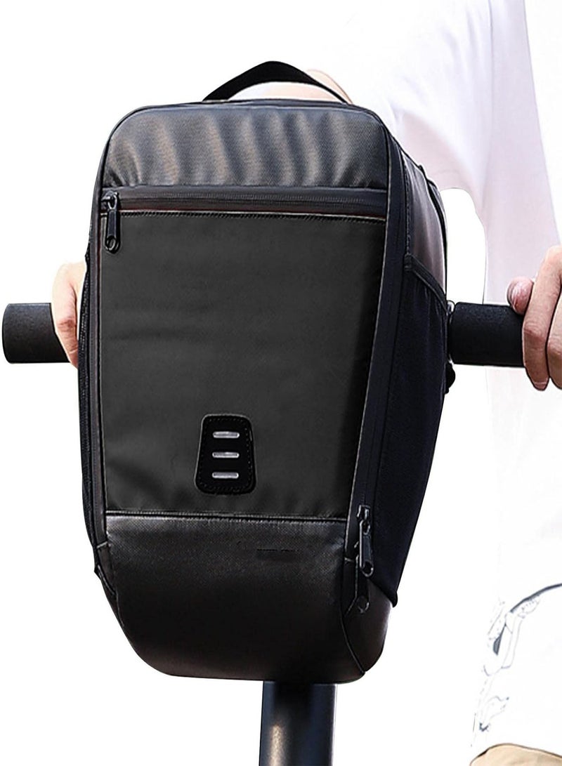 GGOOT Handlebar Bags for Bicycles - WaterProof Bike Basket Bag with Mesh Pocket - 7.3L Big Capacity Phone Book Computer Holders with Removable Shoulder Strap - Image 1