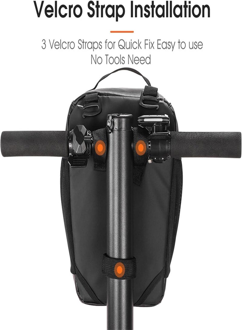 GGOOT Handlebar Bags for Bicycles - WaterProof Bike Basket Bag with Mesh Pocket - 7.3L Big Capacity Phone Book Computer Holders with Removable Shoulder Strap - Image 5
