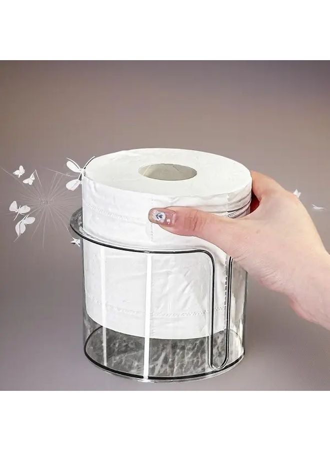 حامل ورق التواليت على شكل فراشة شفافة بدون حفر مثبت على الحمام موزع المناديل الورقية - Image 2