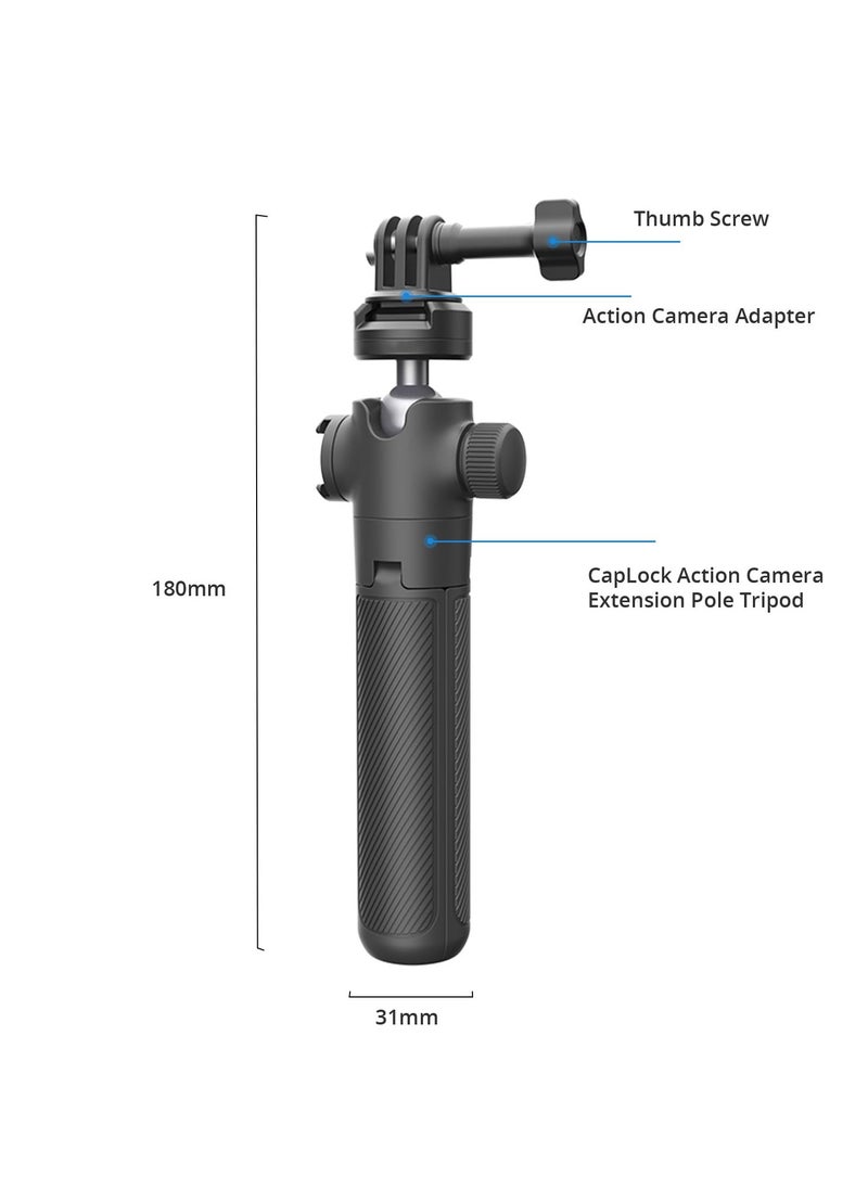 Excefore - Action Camera Extension Pole Tripod with Quick-Release Design, Flexible Small Tripod Travel for OSMO Action 4 3 2, OSMO Pocket 2, Gopro Hero 11 10 9 8, ONE RS R X3, XiaoYi, Feiyu Action Camera - Image 1