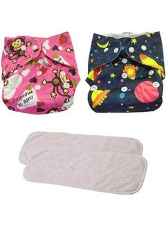 Chinmay Kids Baby Cloth Diaper Pants Adjustable Reusable Washable Printed Button Diaper For Babies;Infants;Toddlers (Age 0 To 2 Years) (Pinknavy Blue)  - Image 2