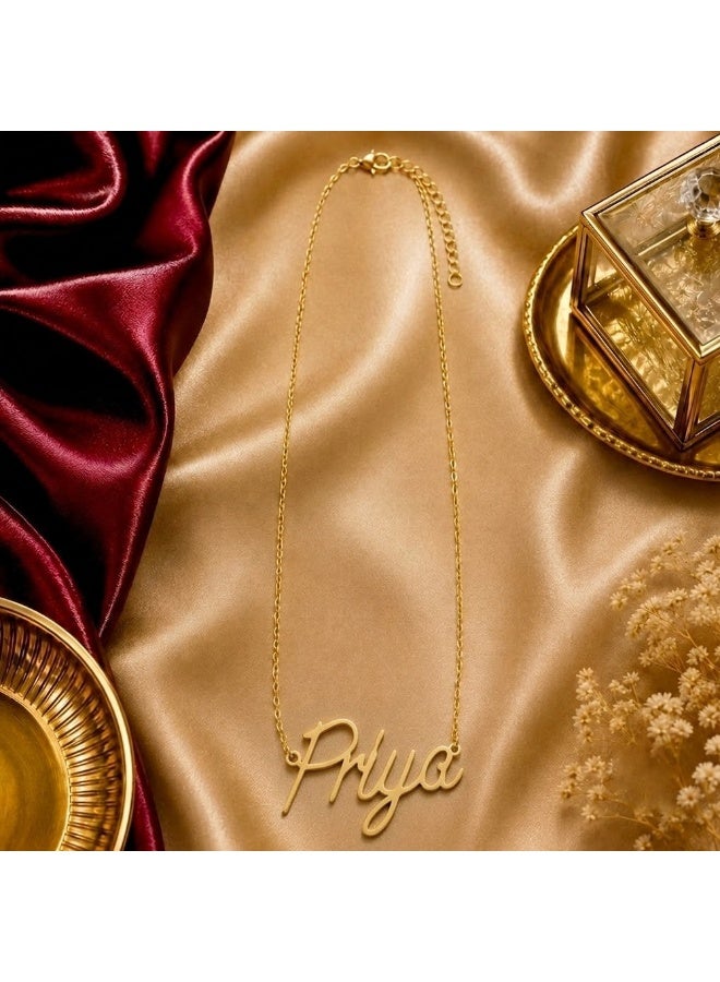 NENOUSH Baby Girl Name Necklace | English Letter Pendant Chain 30cm | Gold Tone Jewelry for Baby Girls | Fashion Necklace | Daily Wear | Party Wear - Image 3
