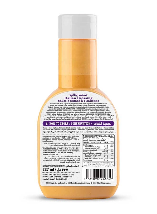 DELORA Salad Dressing Italian 12X237 Ml - Image 2