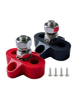 5/16" Single Stud Battery Junction Posts Bus Bar 12V 200A Battery Wire Power Distribution Terminal Heavy Duty Ground Junction Block Power Distribution Studs Terminal Kit  Red and Black