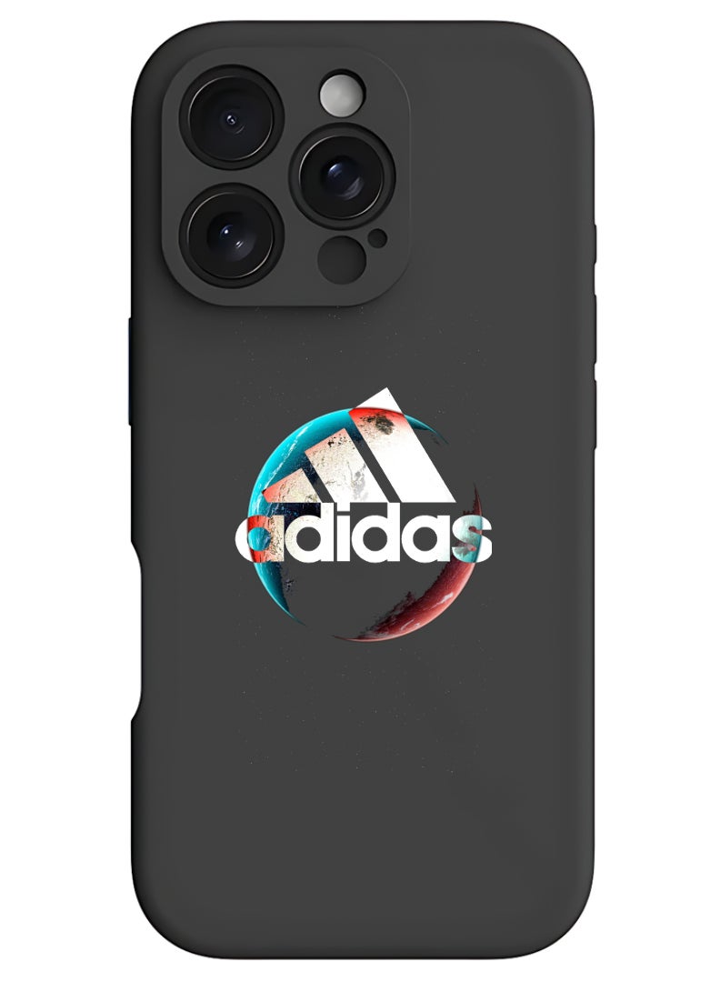 Theodor iPhone 16 Pro Max Black Protective Slim Fit Case Liquid Silicone Cover with Full Body Protection Anti-Scratch Shockproof Case For iPhone - stars-addidas - Image 1