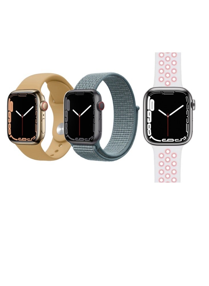 Perfii 3pcs Watch Bands Replacement for Apple Watch Strap Compatible with Apple Watch 49/46/45/44/42mm Series 10/9/8/7/6/5/4/SE/Ultra  - Image 1