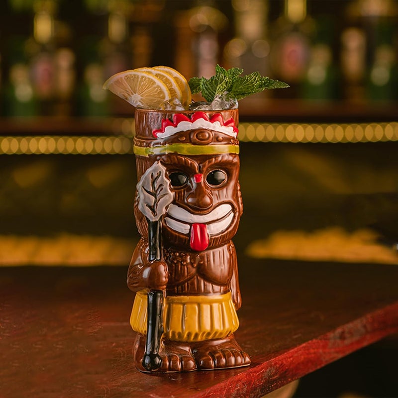 SUN GKOTTA GiftSet Tiki Mugs for Cocktail Set of 2  Ceramic Tiki CupsTiki Glasses Cute Exotic Cocktail Glasses For Hawaiian Party And Tiki Bar  - Image 4