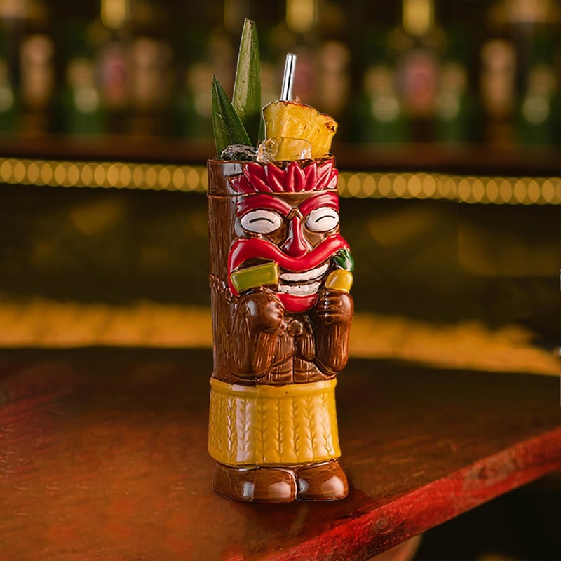 SUN GKOTTA GiftSet Tiki Mugs for Cocktail Set of 2  Ceramic Tiki CupsTiki Glasses Cute Exotic Cocktail Glasses For Hawaiian Party And Tiki Bar  - Image 3