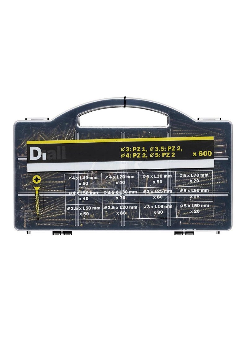 ACE Diall Carbon Steel Screw Set 600Pcs