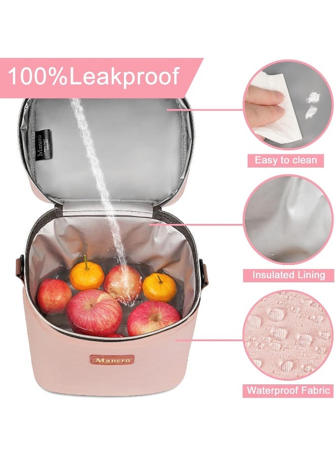 Mancro Baby Bottle Bag for Breastmilk, Breast Milk Cooler Bag with Ice Pack Fits 4 Milk Bottles Up to 9 Ounce with Adjustable Shoulder Strap, Lnsulation Breast Milk Cooler Travel Gifts, Pink - Image 3