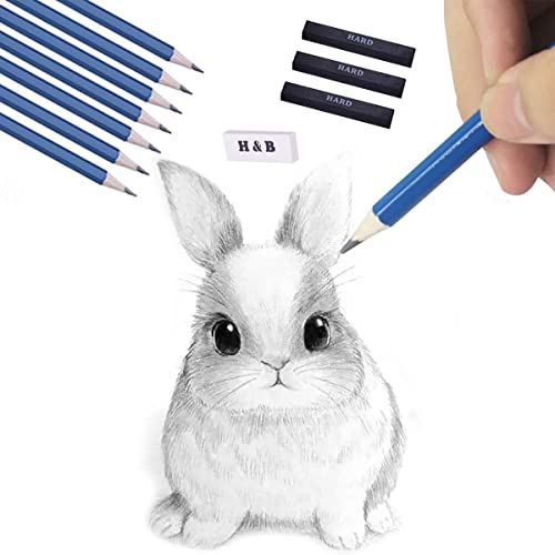 HB H & B 33 Pieces Drawing Pencils Set, Sketching Pencils Set & Drawing Kit, Includes Sketch Pad, Graphite Pencils, Charcoal Sticks and Eraser, Supplies for Artists/Beginner/Adults - Image 5