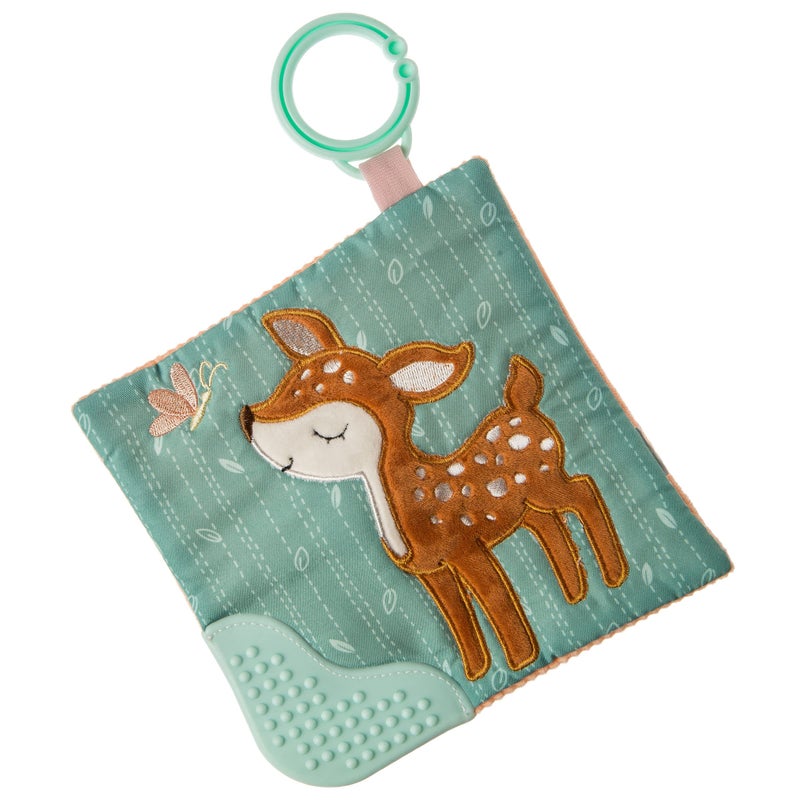 Mary Meyer Crinkle Teether Toy with Baby Paper and Squeaker 6 x 6Inches Amber Fawn