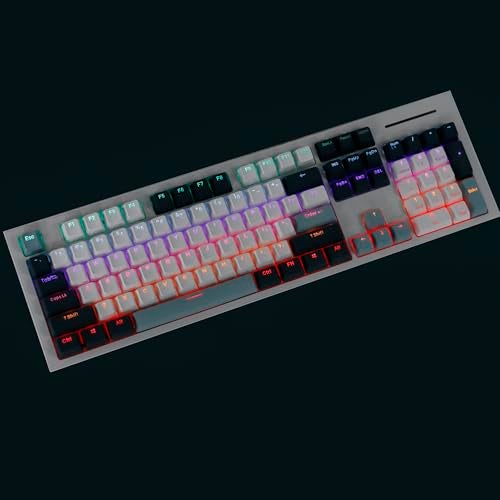 YMDK Double Shot 124 Dyed PBT Shine Through OEM Profile Keycap Rainbow Carbon Sunset Backlit Keycaps for MX Switches Mechanical Keyboard（Only Keycap） (Botanical 124 Key) - Image 3