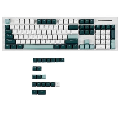 YMDK Double Shot 124 Dyed PBT Shine Through OEM Profile Keycap Rainbow Carbon Sunset Backlit Keycaps for MX Switches Mechanical Keyboard（Only Keycap） (Botanical 124 Key) - Image 1