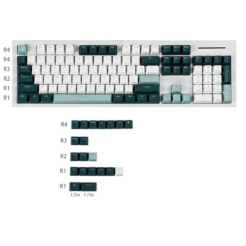 YMDK Double Shot 124 Dyed PBT Shine Through OEM Profile Keycap Rainbow Carbon Sunset Backlit Keycaps for MX Switches Mechanical Keyboard（Only Keycap） (Botanical 124 Key) - Image 2