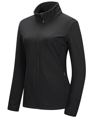 33000ft Womens Lightweight Softshell Jacket Fleece Lined Windbreaker Waterproof Warm Jacket for Running Golf Hiking