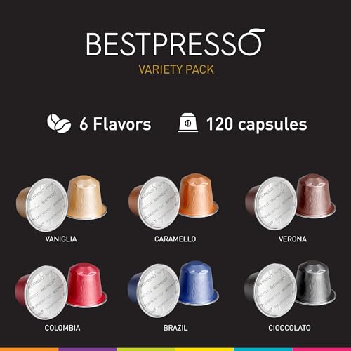 Bestpresso Coffee for Nespresso Original Machine 120 Aluminum pods Certified Genuine Espresso Variety Pack mix Flavored and Dark roast Pods Compatible with Nespresso Original - Image 5