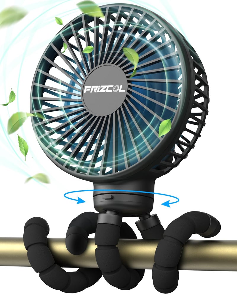 FRIZCOL Stroller Fan for Baby  Portable Fan Rechargeable  Battery Operated FanUse for 24Hrs  Fan for HandheldClip OnCar SeatDeskCamping