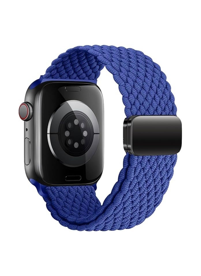 Generic - Sport Solo Loop For Apple Watch Band Ultra 49mm 46mm 45mm 44mm 42mm for Women Men,Adjustable Magnetic Stretchy Nylon Braided Wristband for iWatch Ultra 2 SE Series 10 9 8 7 6 5 4 3 2 1 - Image 1