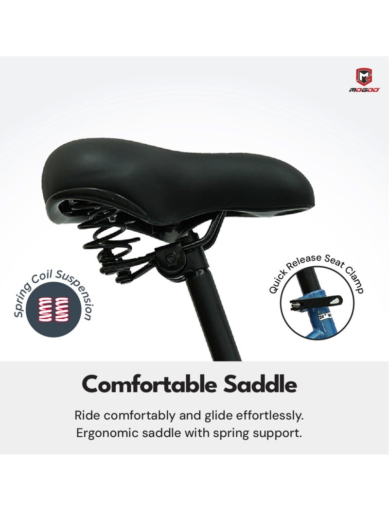 MOGOO Zen 26-Inch City Bike | 26-Inch Wheel Size| Adjustable Seat | Purple Color - Image 5