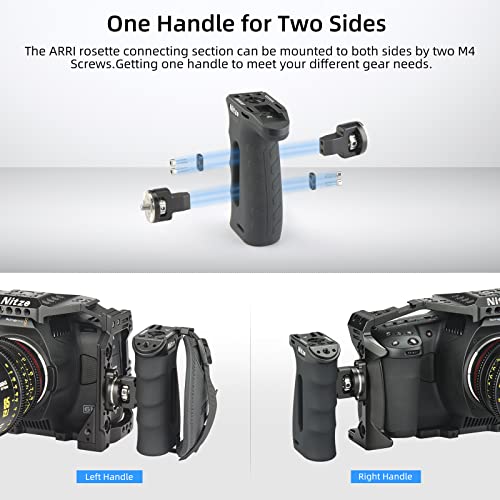 Nitze Ergonomic Rosette Side Handle with Rosette for ARRI, Up/Down and Left/Right Adjustable, Rubberized Aluminum Camera Side Handle for Camera/Monitor Cages - PA29A - Image 5