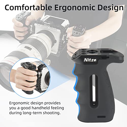 Nitze Ergonomic Rosette Side Handle with Rosette for ARRI, Up/Down and Left/Right Adjustable, Rubberized Aluminum Camera Side Handle for Camera/Monitor Cages - PA29A - Image 3