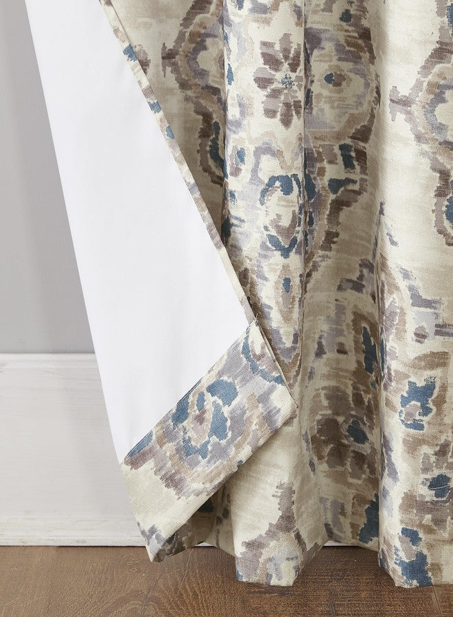 Sun Zero Regina Floral Watercolor Energy Efficient Grommet Curtain Panel, 40" x 84", Linen - Image 3