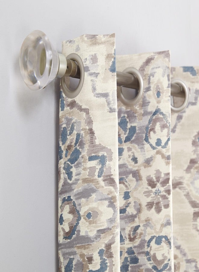 Sun Zero Regina Floral Watercolor Energy Efficient Grommet Curtain Panel, 40" x 84", Linen - Image 2