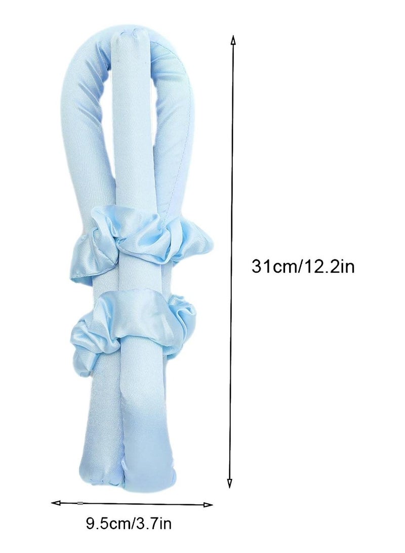 Kimaya Heatless Curling Rod Headband,Lazy Hair Curler,No Heat Silk Curlers,Soft Rubber Hair Rollers,Curling Ribbon and Rods for Natural Hair,Hair Waver Hair Curling Kit for Natural Waves (Blue) - Image 3