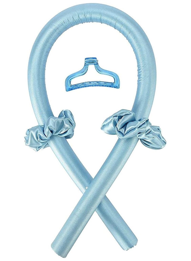 هير اسينشيالز مجموعة عصابات رأس مجعدة بدون حرارة للشعر الطويل، أزرق سماوي - Image 3