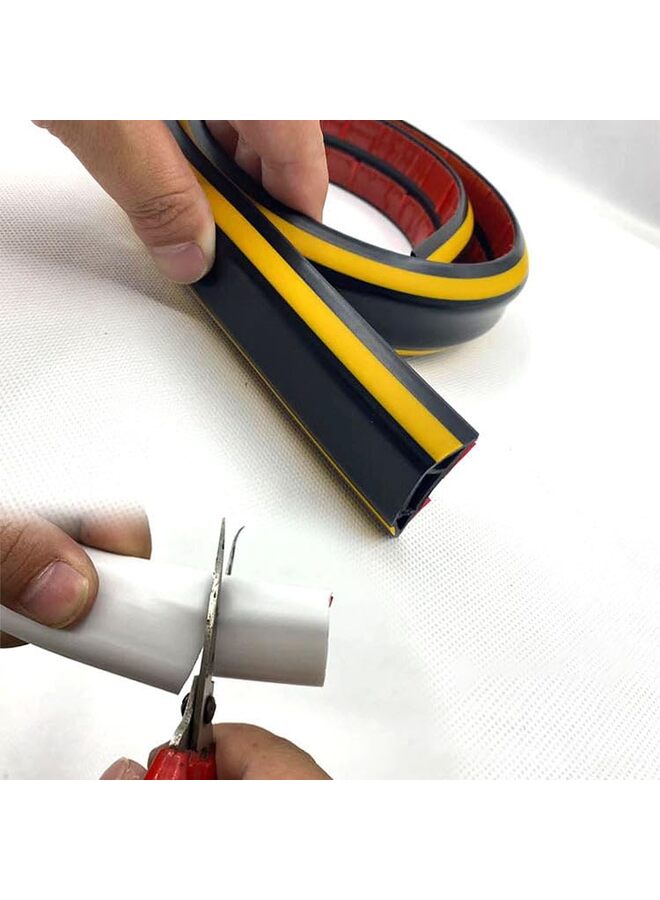 2m Floor Cord Cover, Floor Cable Protector, Extension Cord Cover, Protect Wires & Prevent Cable Trips, Cable Management Solution - Cord Cavity = 14mm (W) x 7mm (H) BLACK&YELLOW  - Image 2