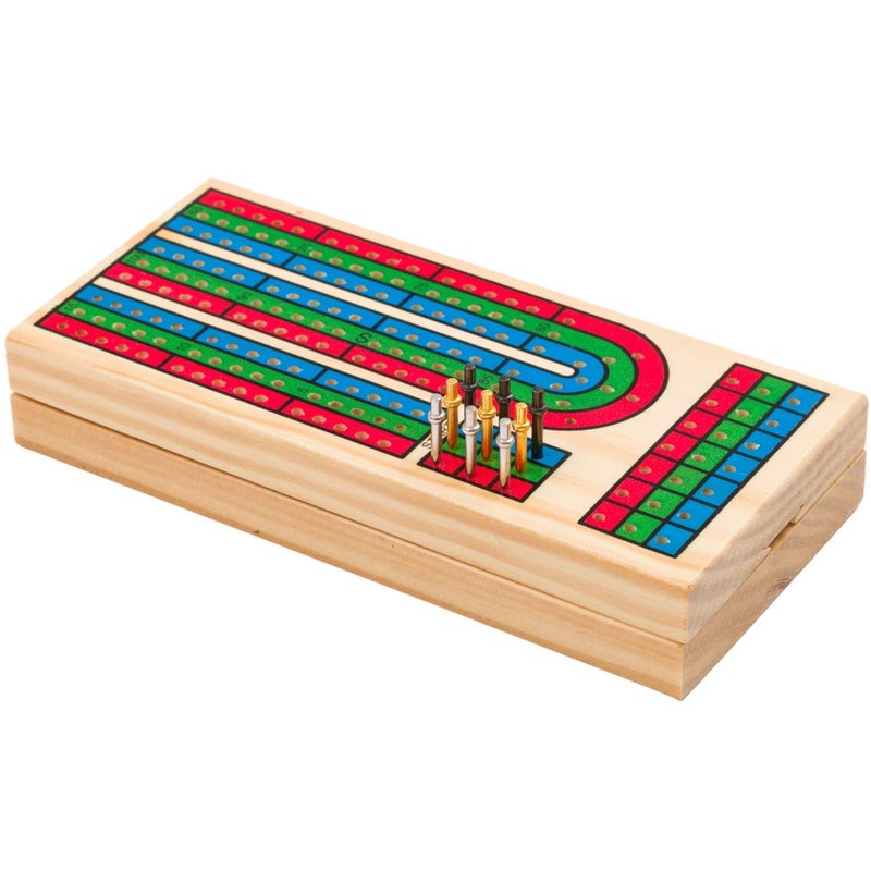 Regal Games Cribbage Board Game Set w/Storage - Fun Table Game with Wooden Board for Adults & Kids - 9 Metal Pegs, Deck of Playing Cards & 2-4 Player Games - Ideal for Game Night, Travel (Ages 8+) - Image 4