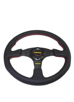 Royal ROYAL - Car Sports Steering Wheel Racing Type High Quality 13-inch 320mm Aluminum PU Round "O" Shape Styling Universal Drifting Deep Dish Racing Momo Steering Wheel (DYT-5316) (Black)  - Image 2