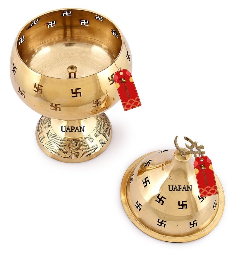 UAPAN akhand Jyoti Akhand Diya Decorative Brass Latern (9 Inch) - Image 4