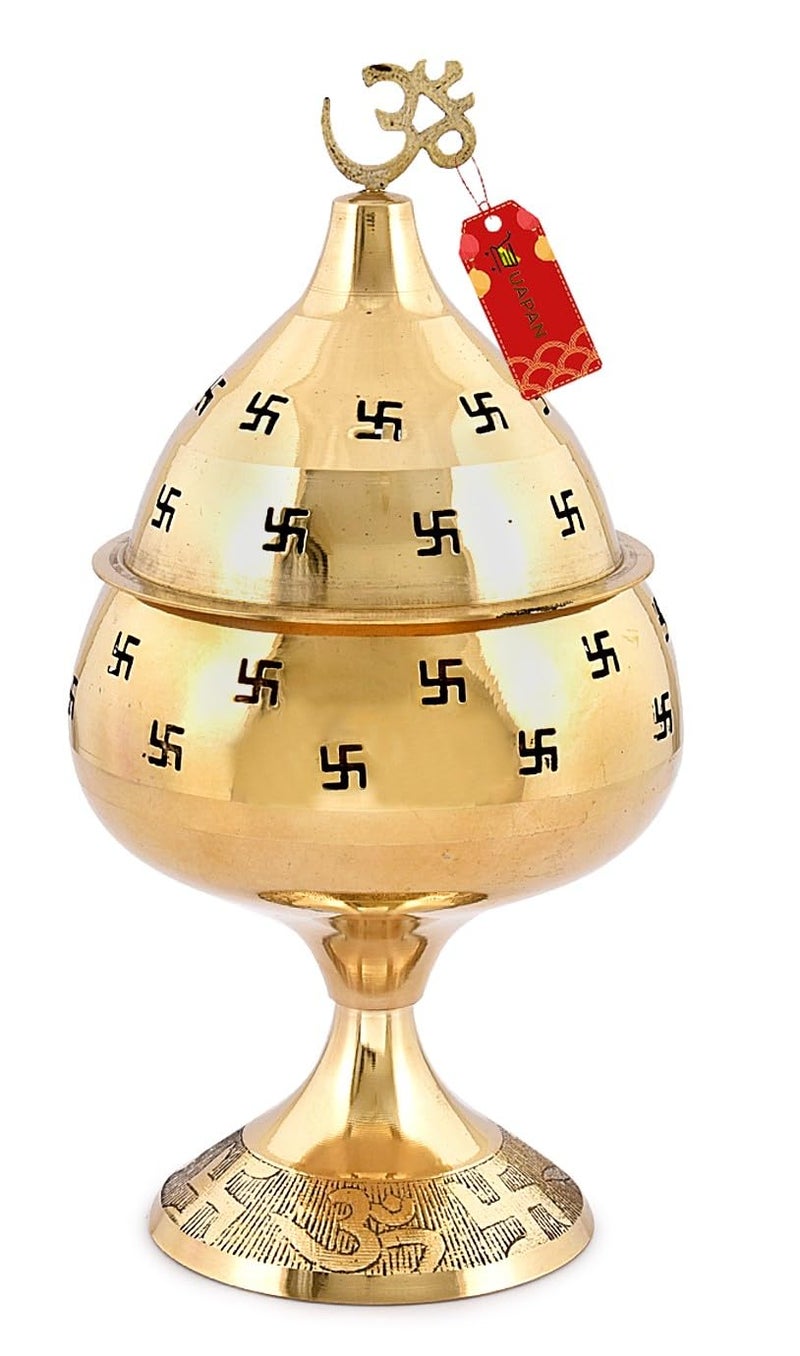 UAPAN akhand Jyoti Akhand Diya Decorative Brass Latern (9 Inch) - Image 1