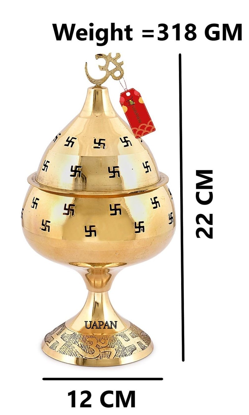 UAPAN akhand Jyoti Akhand Diya Decorative Brass Latern (9 Inch) - Image 2