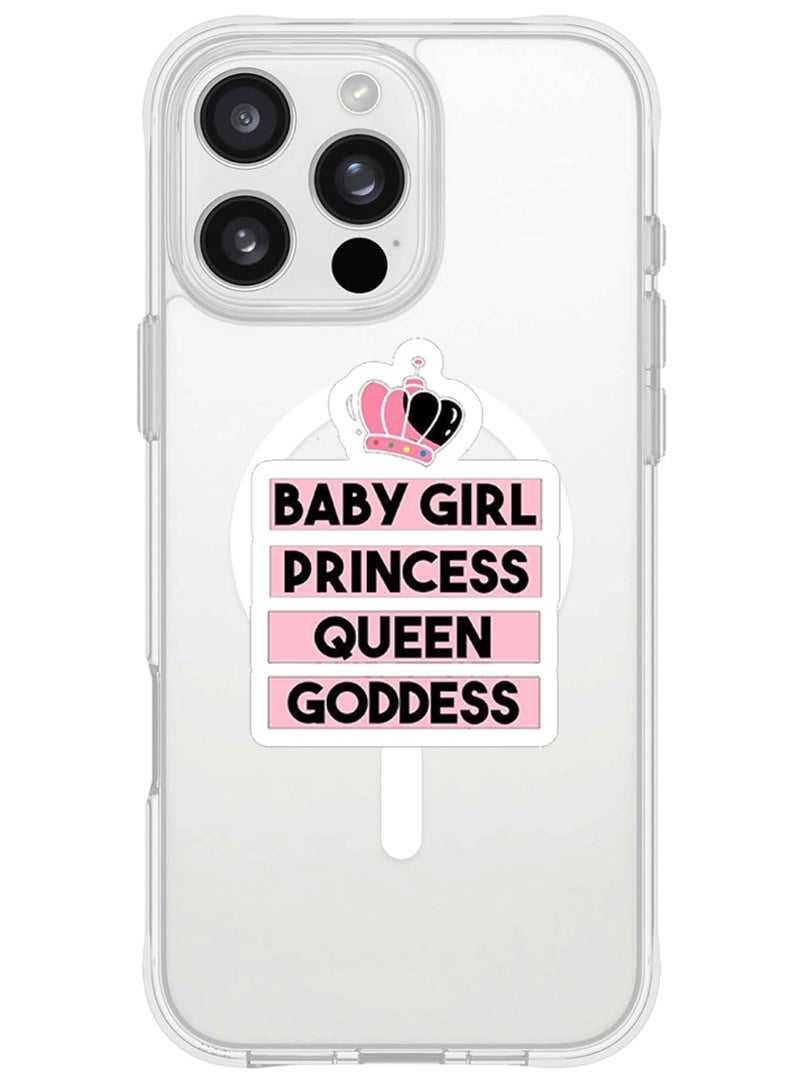 Theodor iPhone 16 Pro Magsafe Magnetic Case for iPhone Compatible with Wireless Charging, Shockproof Phone Bumper Cover - Baby Girl Princess white - Image 1