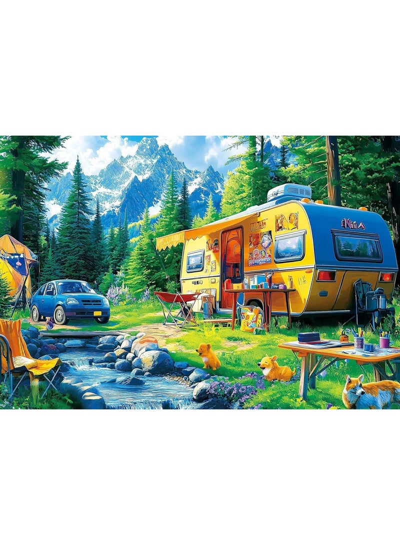 لعبة تركيب صور مكونة من 1000 قطعة للكبار والصغار - لعبة تعليمية وزخرفية ملونة، لعبة كبيرة للترفيه العائلي وفن الحائط - Image 1