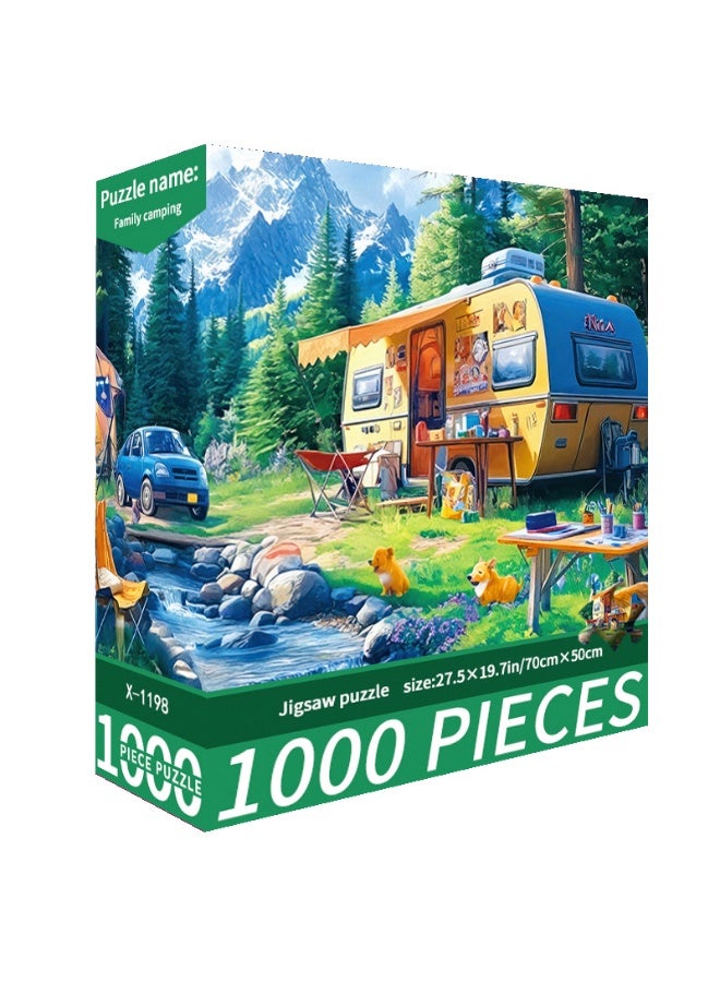 لعبة تركيب صور مكونة من 1000 قطعة للكبار والصغار - لعبة تعليمية وزخرفية ملونة، لعبة كبيرة للترفيه العائلي وفن الحائط - Image 2