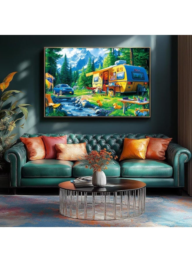 لعبة تركيب صور مكونة من 1000 قطعة للكبار والصغار - لعبة تعليمية وزخرفية ملونة، لعبة كبيرة للترفيه العائلي وفن الحائط - Image 3