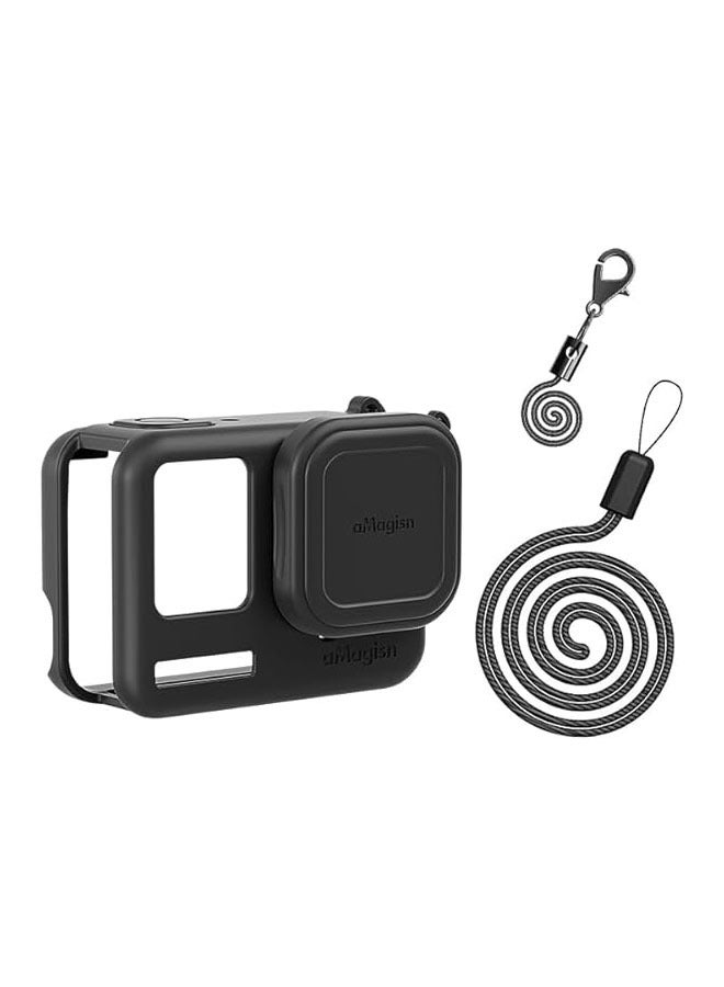 General Insta360 Ace Pro Lens Body Silicone Case + Insta 360 AcePro Action Camera Lens Cap with Neck Strap Protector  - Image 1