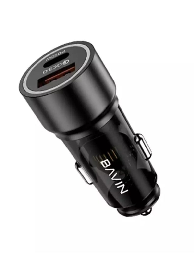 Bavin PC926 Car Charger With18W USB Port And 20W Type-C Port Supports Fast Charging - Image 1