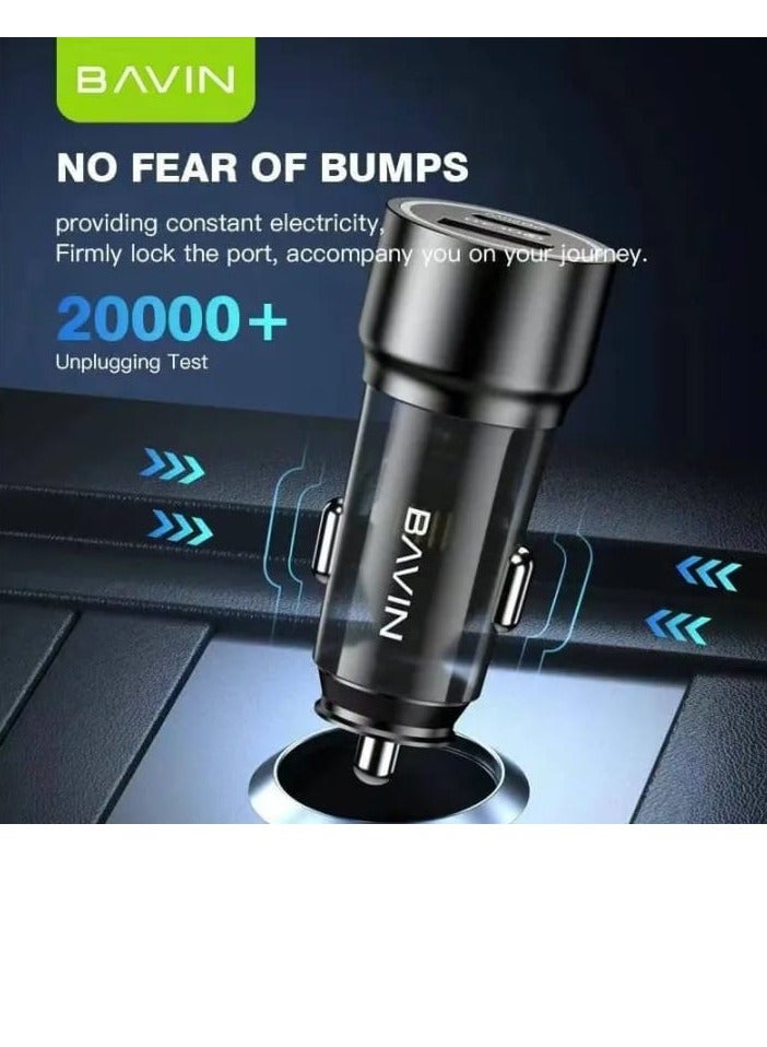 Bavin PC926 Car Charger With18W USB Port And 20W Type-C Port Supports Fast Charging - Image 2