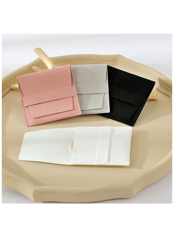 8 قطع حقيبة منظم مجوهرات من الألياف الدقيقة مع فواصل لحقيبة هدايا مقسمة حقيبة تخزين مجوهرات قلادة خاتم وقلادة قرط وسوار وسوار （أبيض ， وردي ， وردي ， رمادي ， أسود） - Image 2