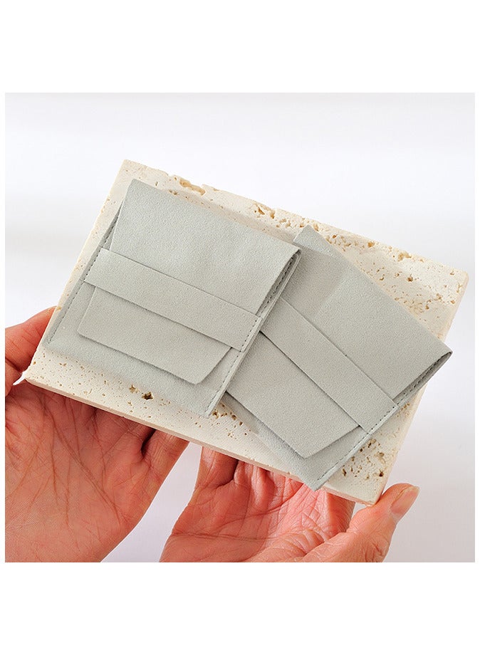 8 قطع حقيبة منظم مجوهرات من الألياف الدقيقة مع فواصل لحقيبة هدايا مقسمة حقيبة تخزين مجوهرات قلادة خاتم وقلادة قرط وسوار وسوار （أبيض ， وردي ， وردي ， رمادي ， أسود） - Image 4