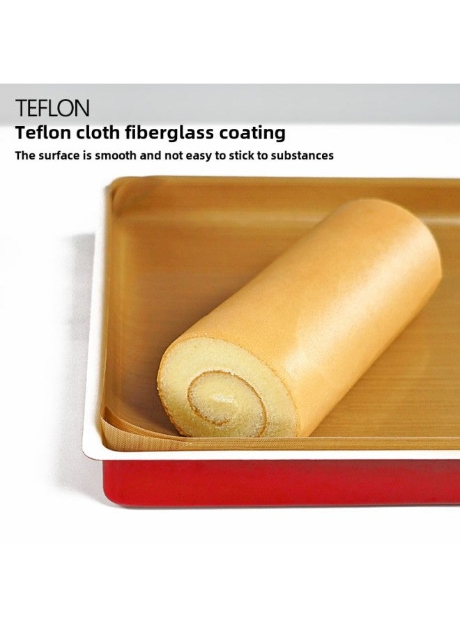 Tailored Reusable Non-stick High Temperature Resistant Oilcloth Dissolved Bean Cake Roll Baking Pan Pad Household Oven 28cm Thickened-Specifications:32*32cm Folded Oilcloth ] - Image 3