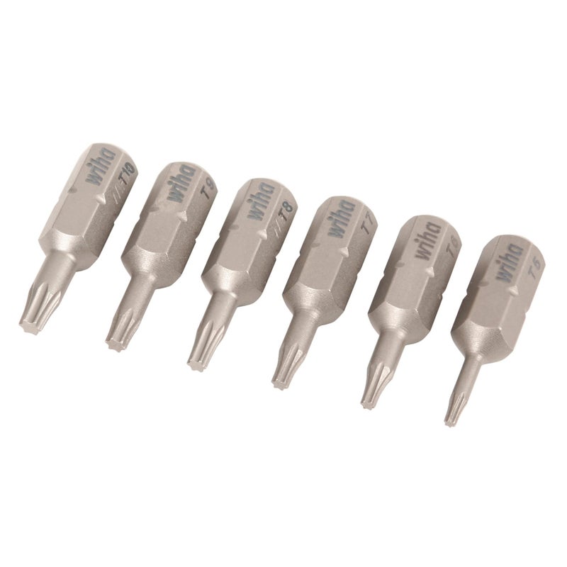 Wiha 71570 6 Piece Torx Insert Bit Set - T5 - T10 x 25mm - Image 1
