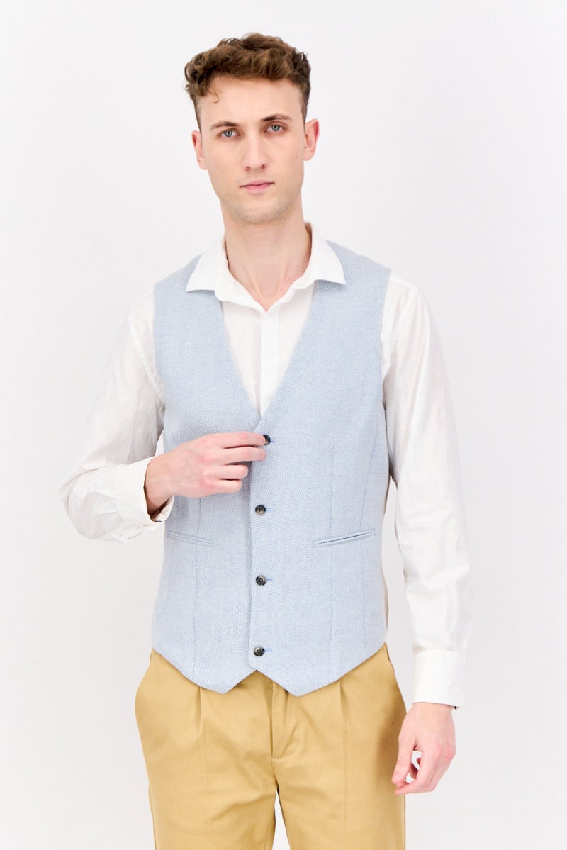 ASOS سترة خفيفة زرقاء للرجال بتصميم ضيق ومُحكم - Image 1